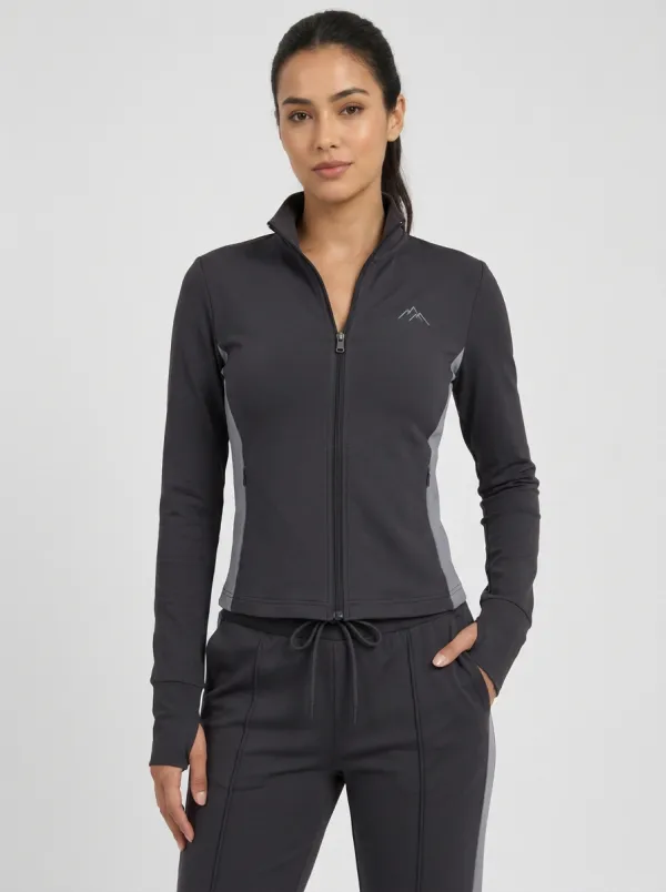 Women's Mountain Graphic Blue Zip-up Tracksuit Set