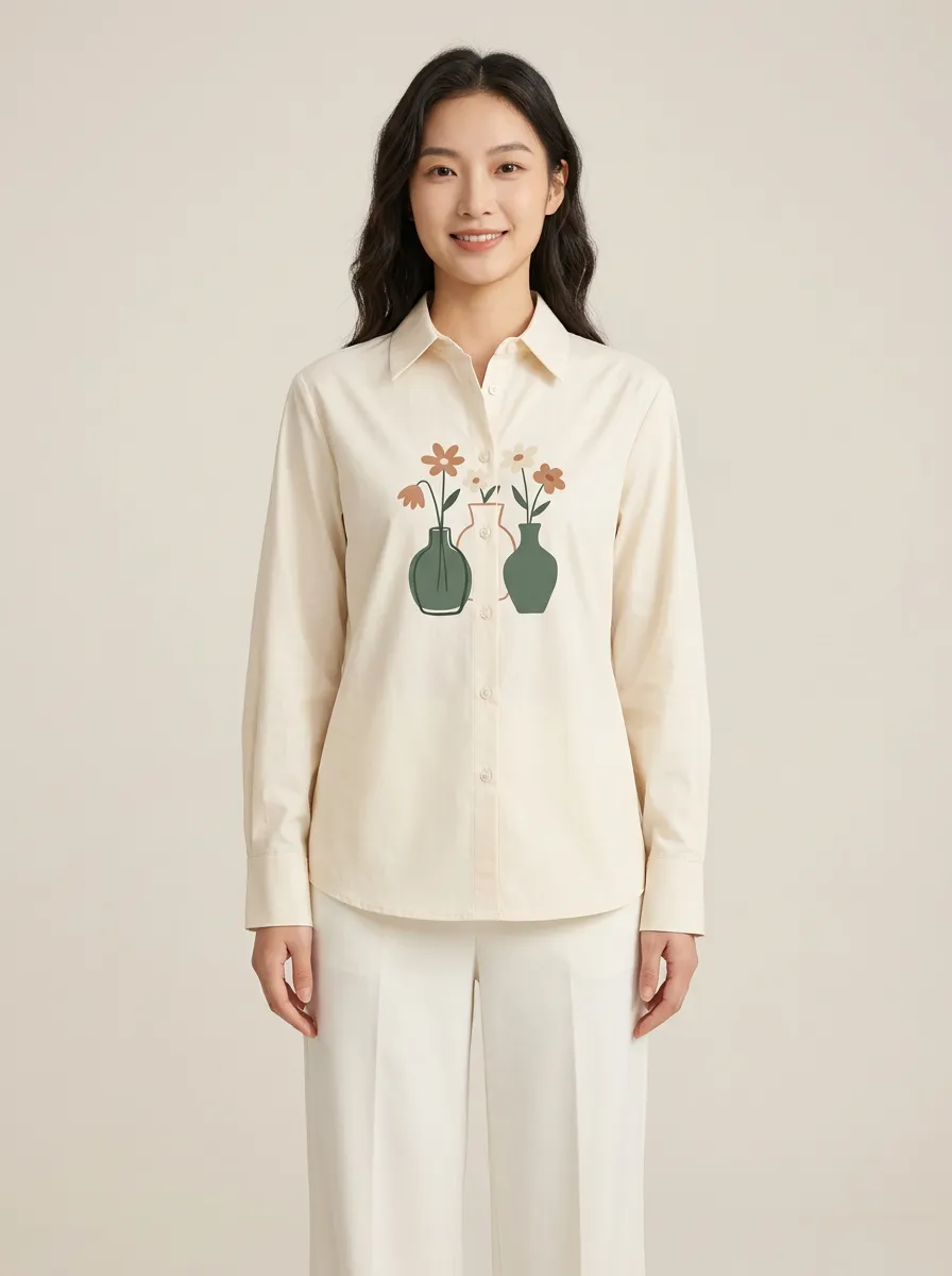 Women's Button-Down Graphic Shirt