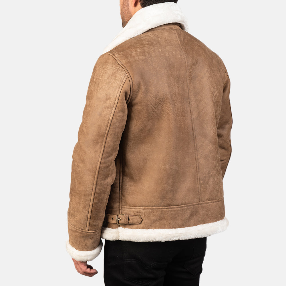 Men's Bomber Leather Distressed Jacket