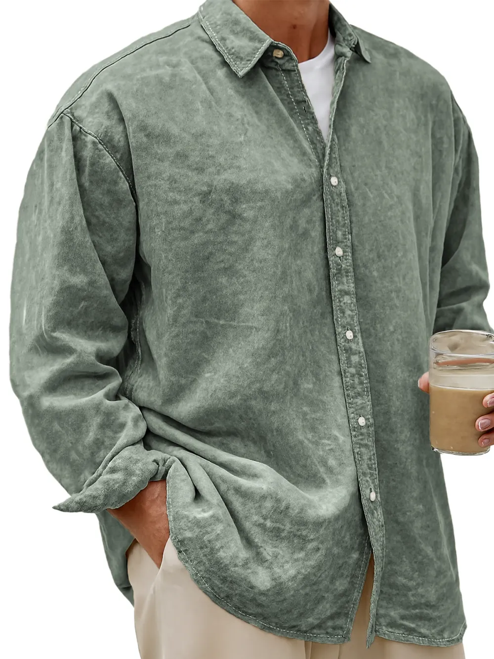 Lyocell Blend Long Sleeve Shirt