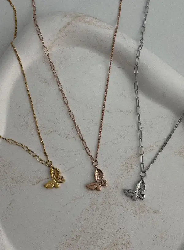 Butterfly Patten Point Necklace