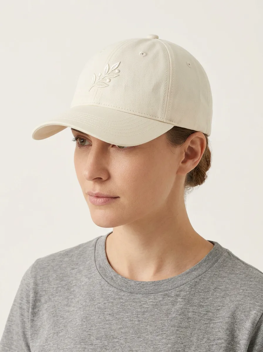 Unisex Botanical Branch Embroidered Curved-Brim Baseball Cap