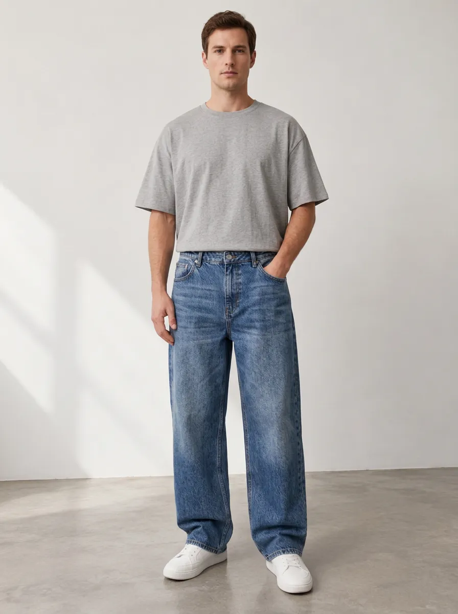 Men's Street Loose Fit Roomy Denim Jeans