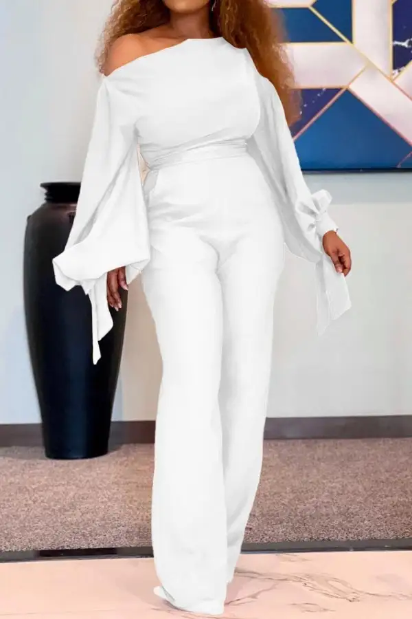 Slash Neck Tiered Sleeve Jumpsuit