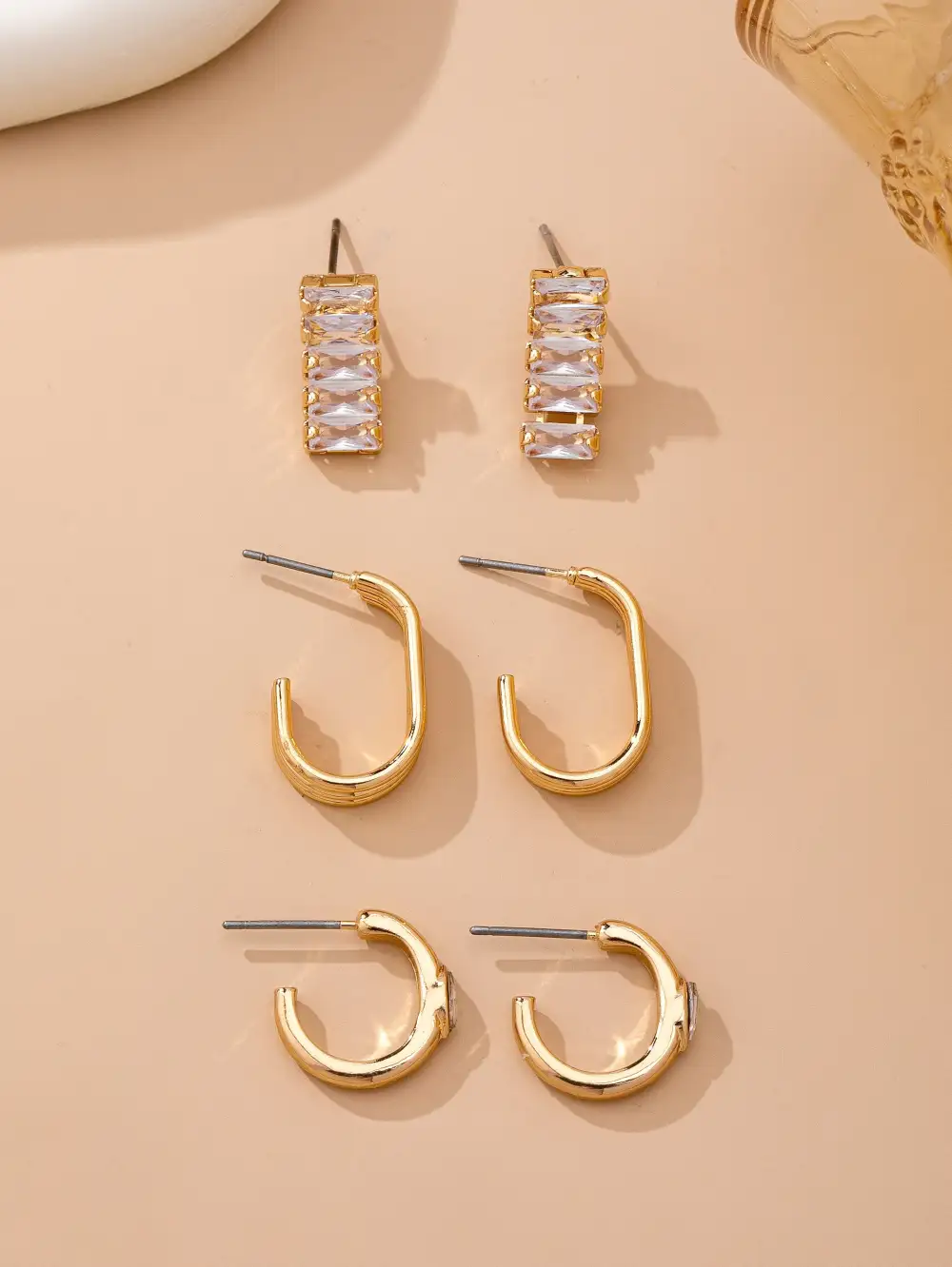 Crystal Hoop arring Set