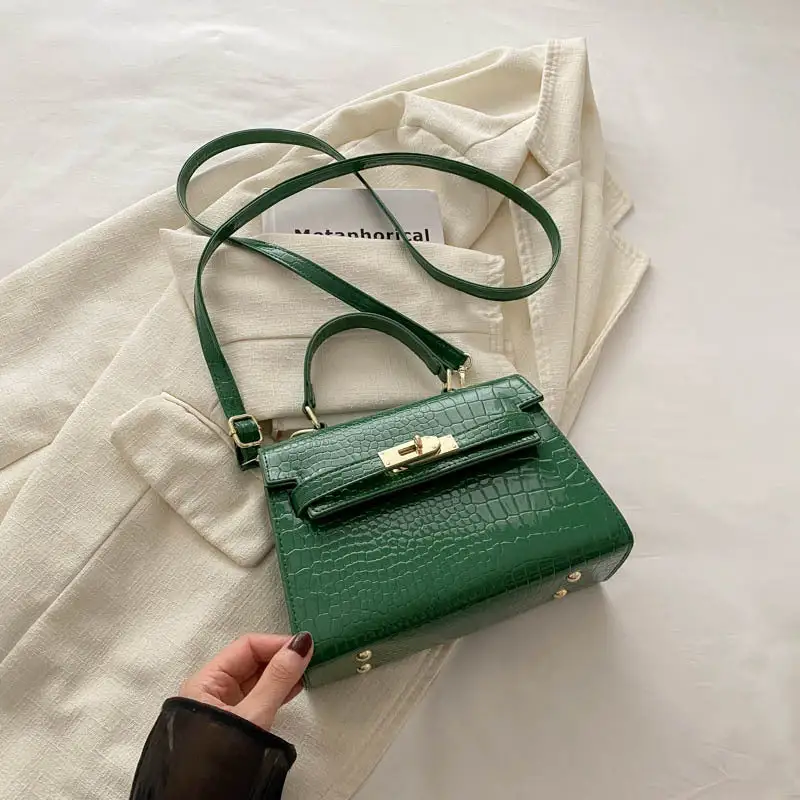 Foldover Compact Square Crossbody Bag