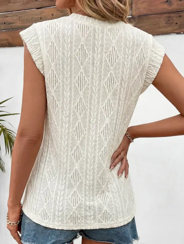 Textured Jacquard Loose Tee
