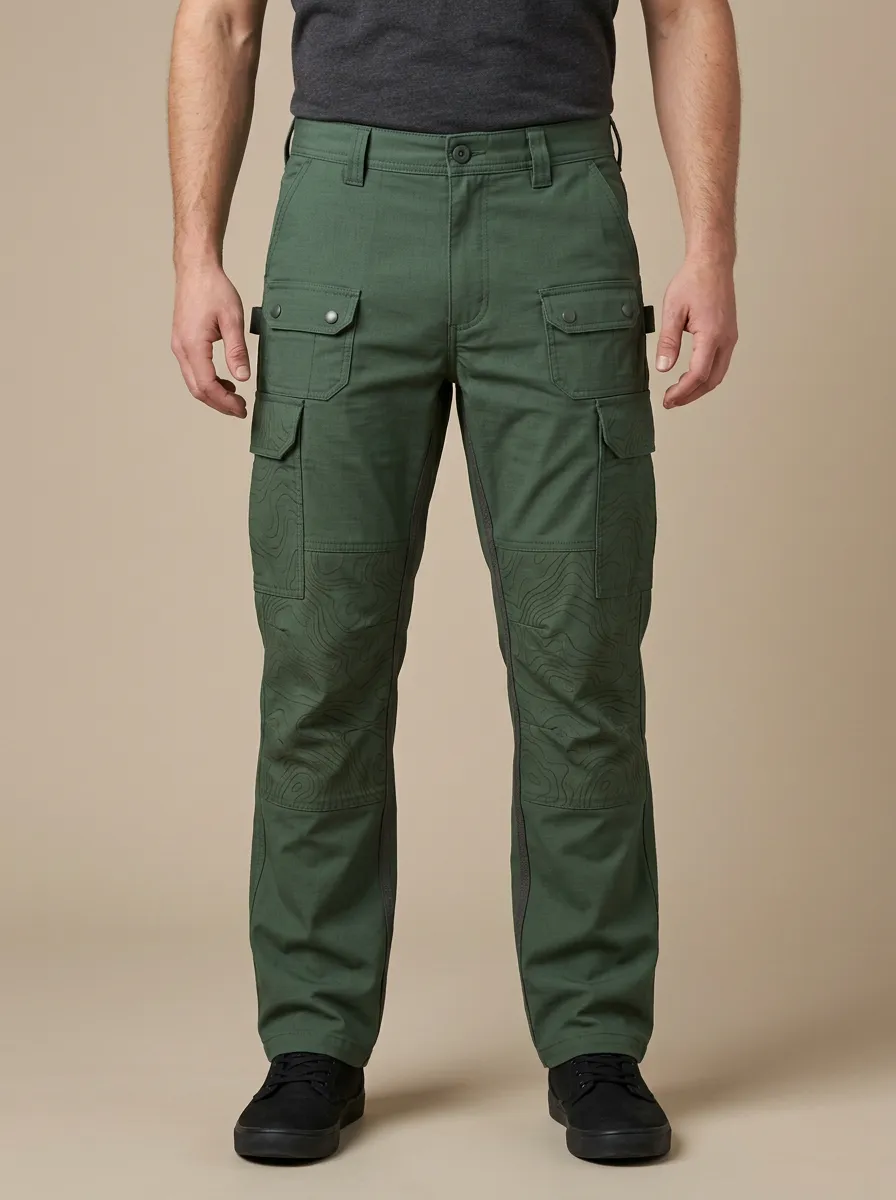 Unisex Outdoor Hiking Topographic Printed Tactical Work Pants — Casual Rotation