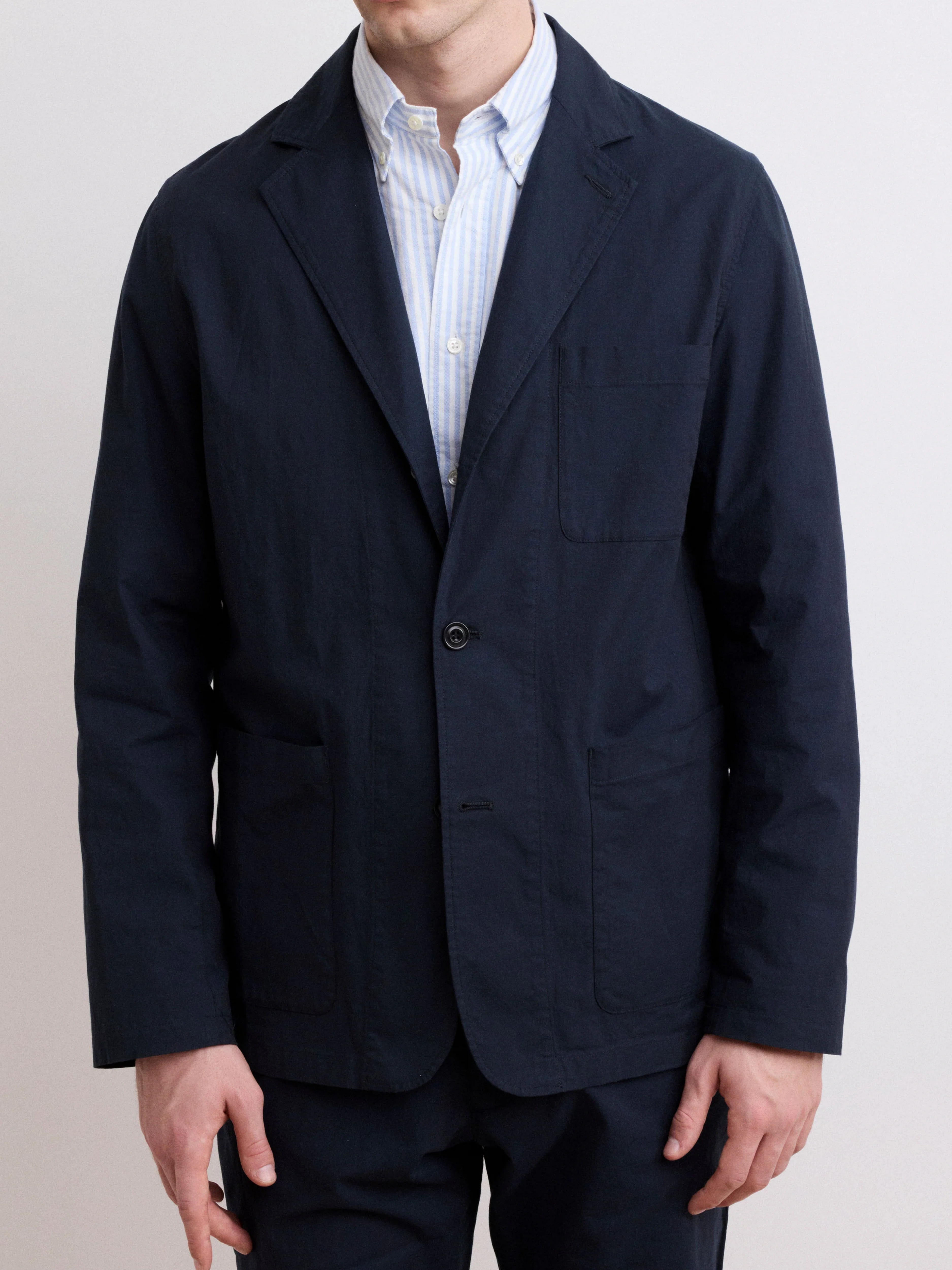 Men's Deep Blue Cotton Jacket