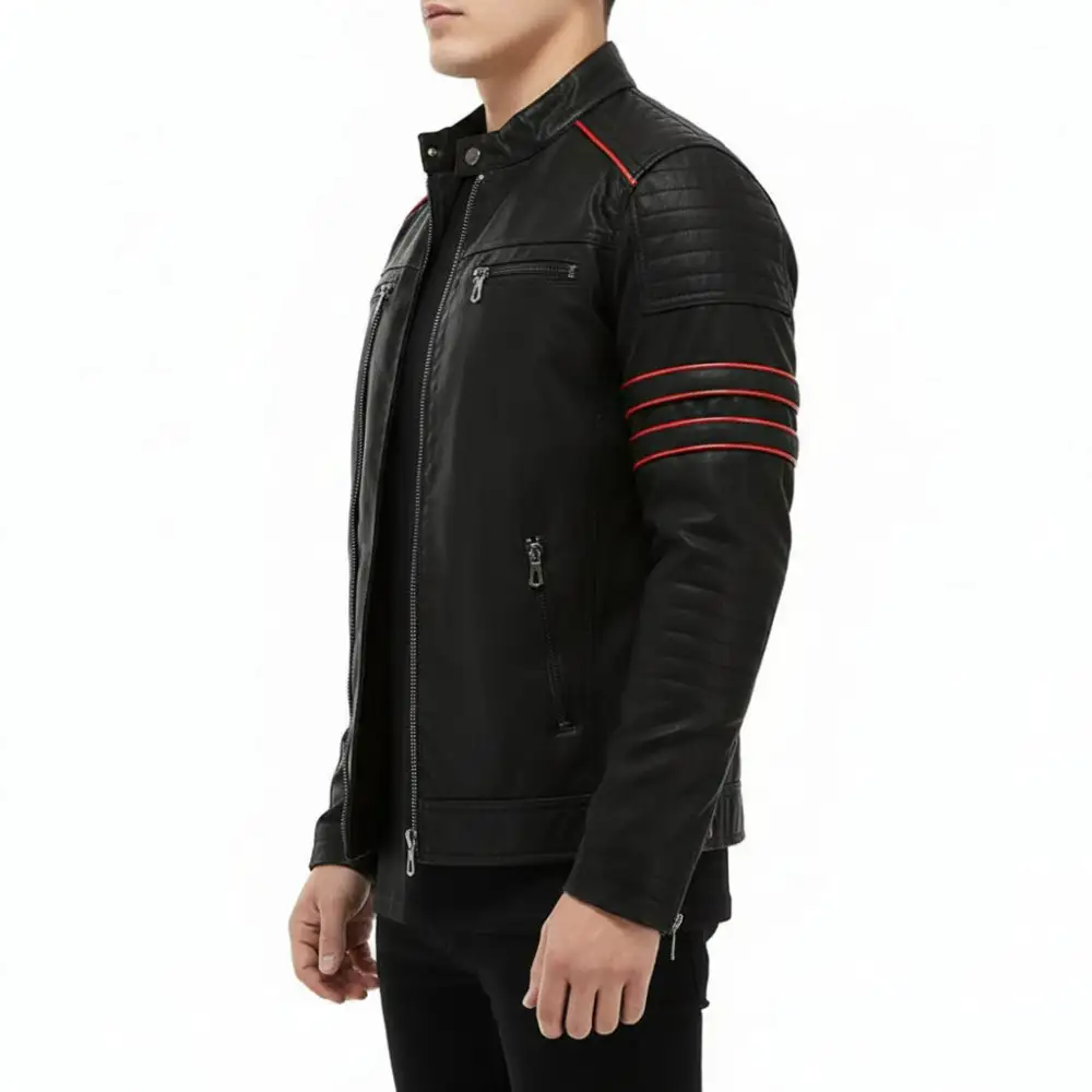 Relaxed Leather Biker Motorcycle Jacket