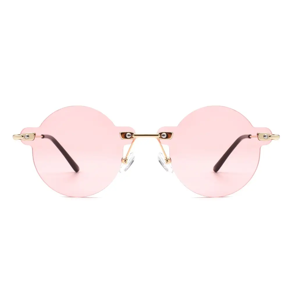 Knotted Round Rimless Frame Sunglasses