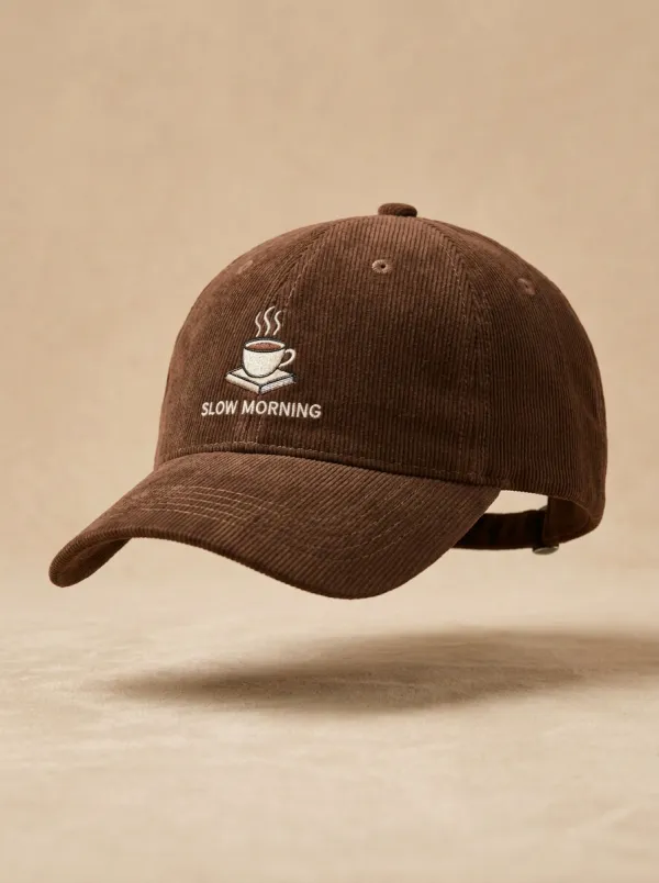 Book-Lover Slow-Morning Corduroy Embroidered Unisex Baseball Cap
