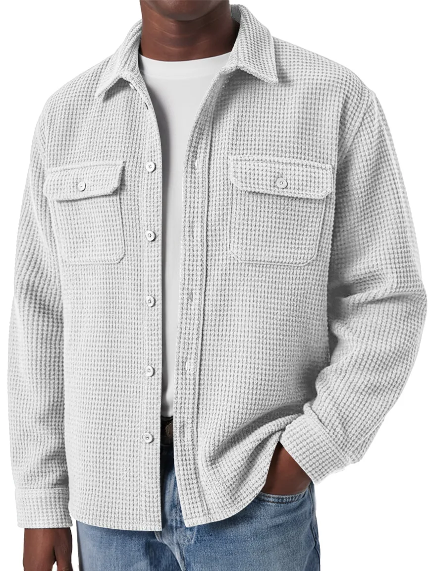 Textured Knit Double Pocket Shirt