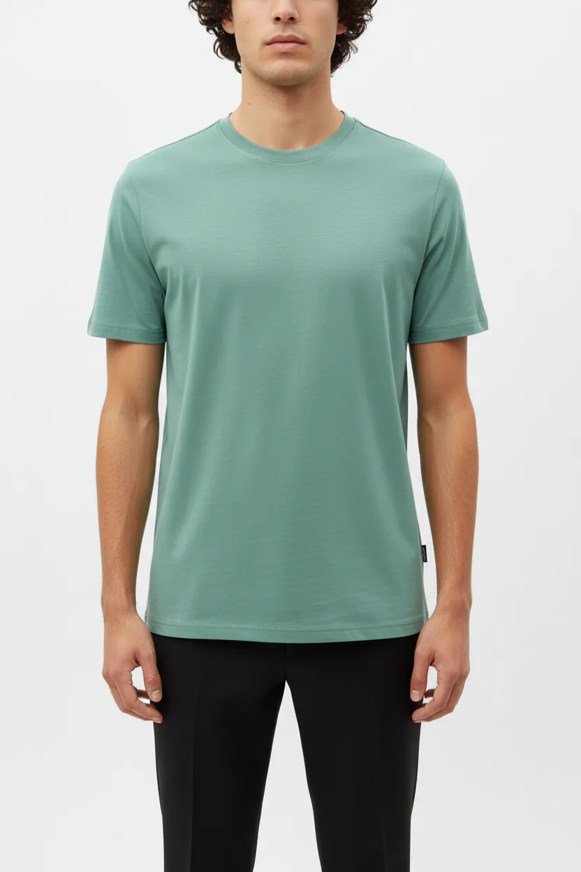 Modern Round Neck Cotton T-Shirt