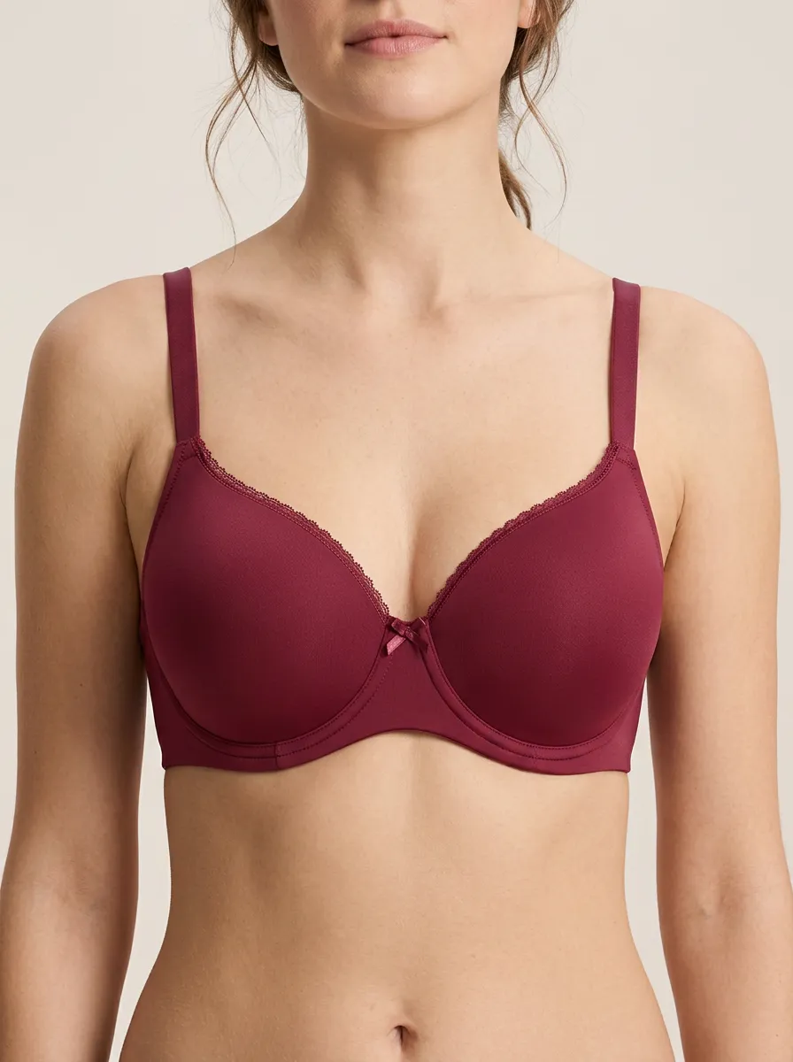 Women's Underwire Seamless Lace-Trim Bow-Detail Bra