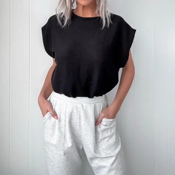 Casual Cropped Woven Top