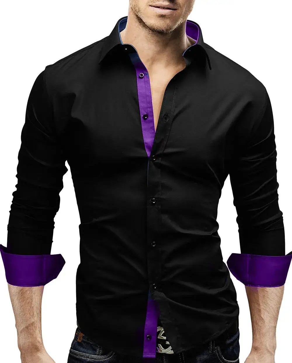 Polished Long Sleeve Slim Fit Casual Dress Shirt