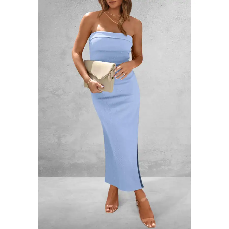 Everyday Slit Tube Midi Dress