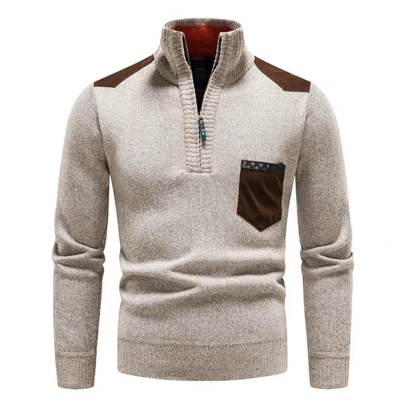 Half-Zip Sweater with Chest Pocket