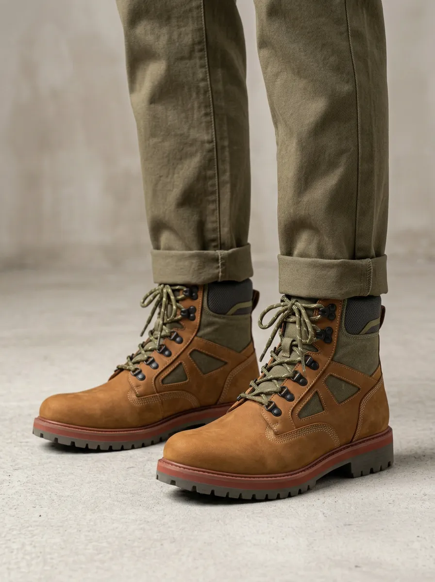 Unisex Outdoor Hiking Canvas Print Work Boots