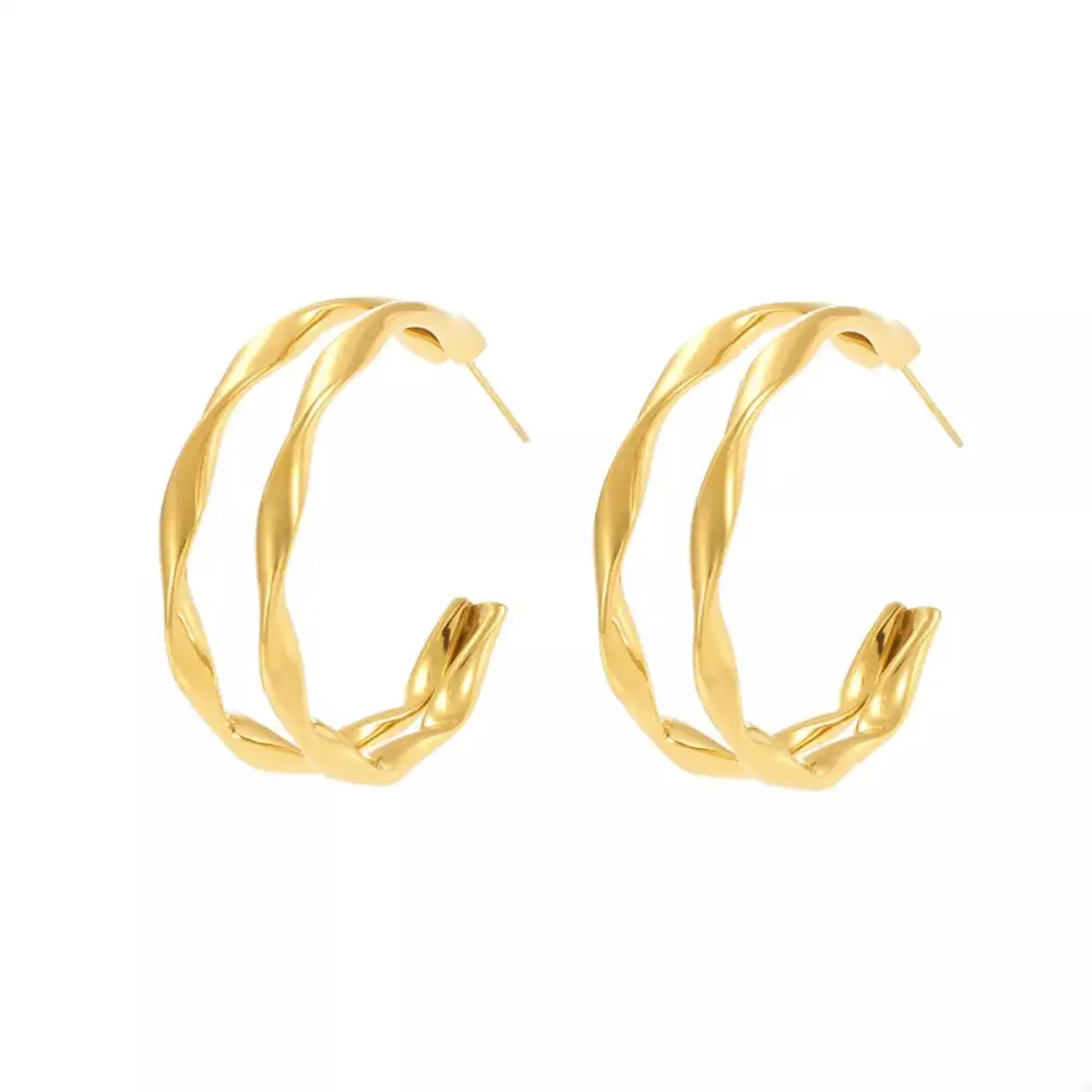 Chunky Twisted Hoop Earrings