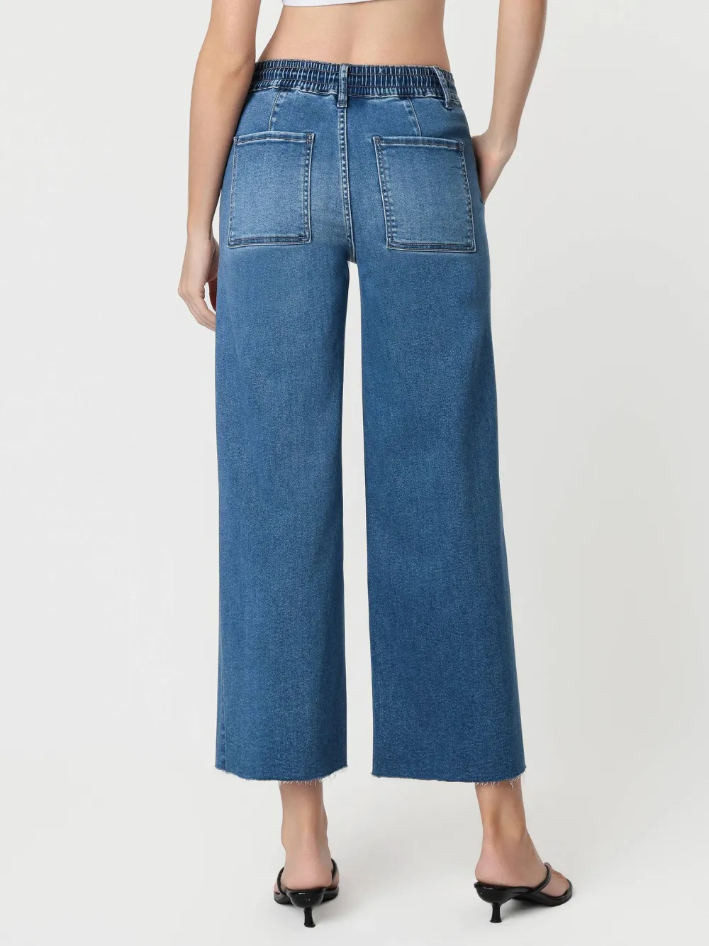 Women's Drawstring High-Rise Baggy Jeans