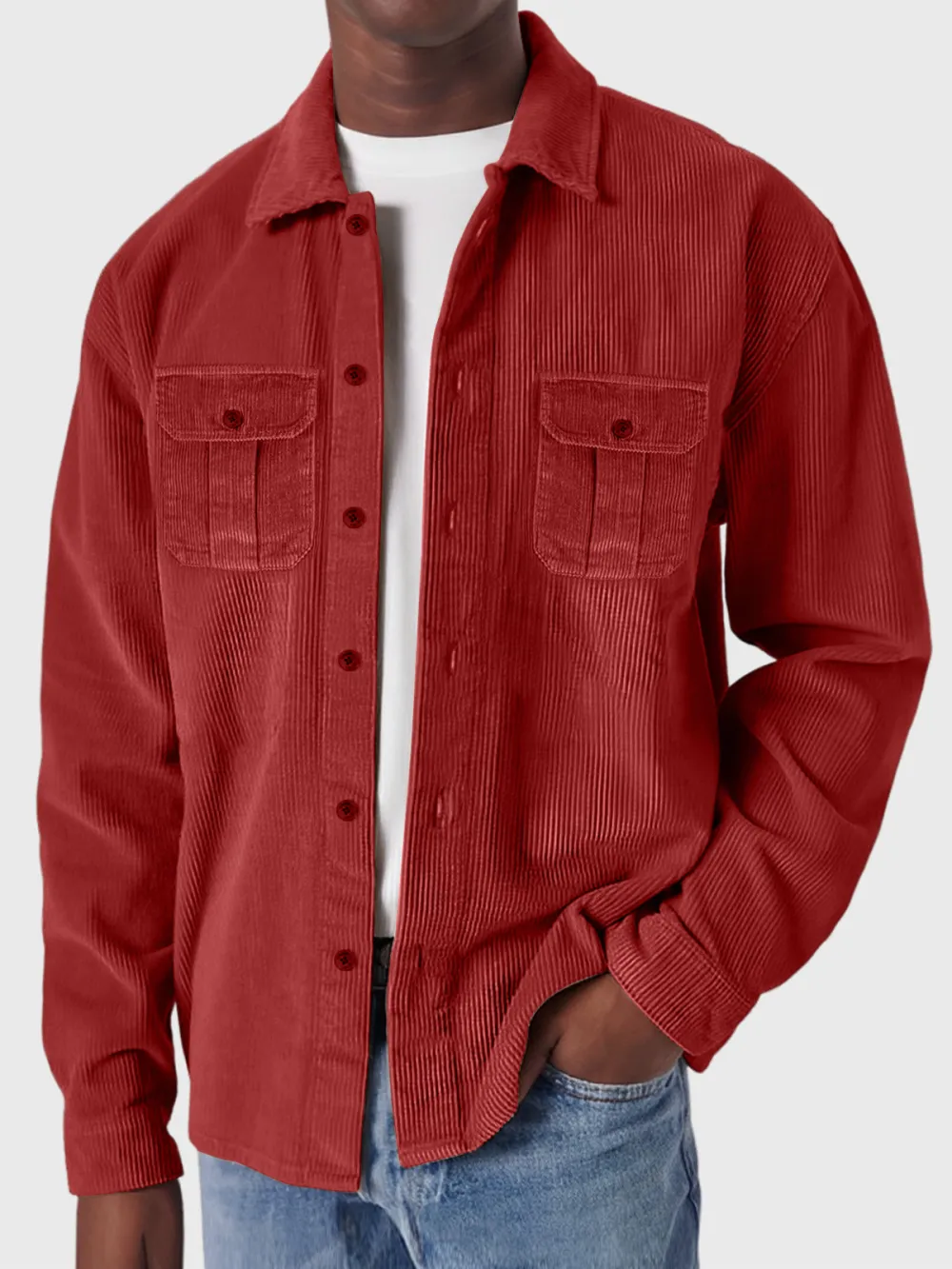 Structured Corduroy Double Pocket Shirt