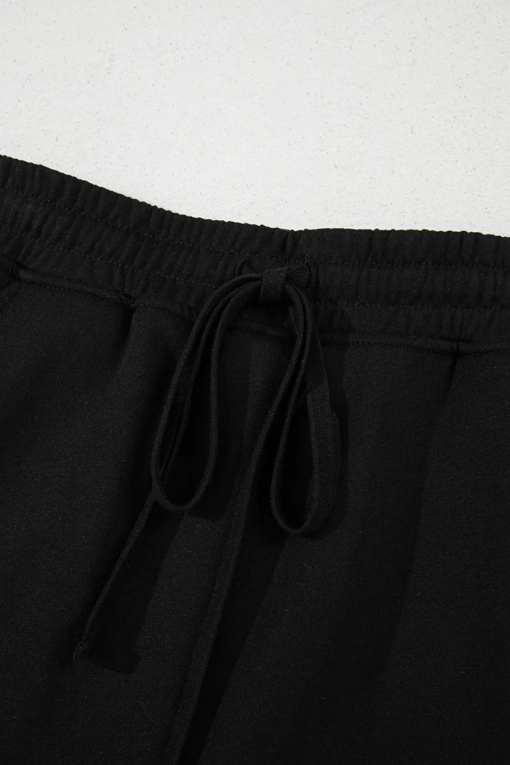 French Terry Drawstring Mini Skort Pocket Skirt