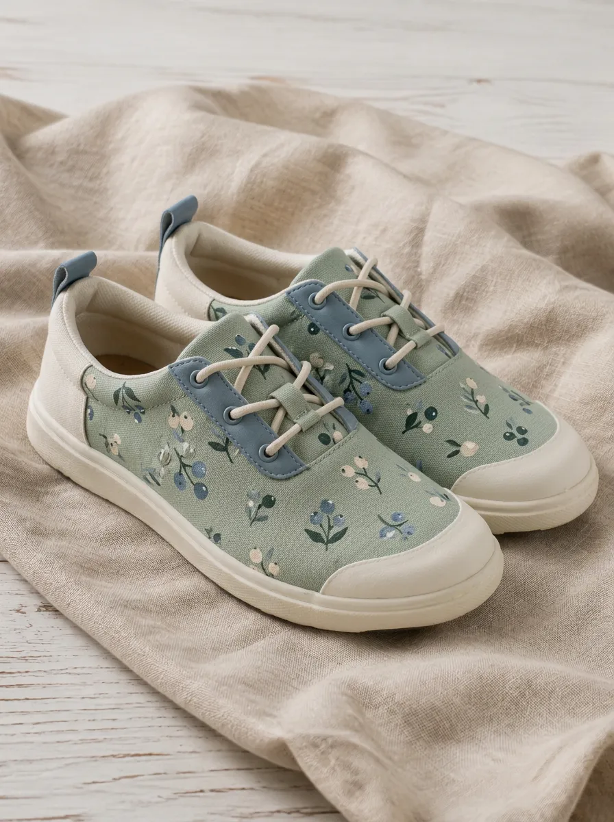 Women's Floral Berry Botanical Printed Canvas Shoes