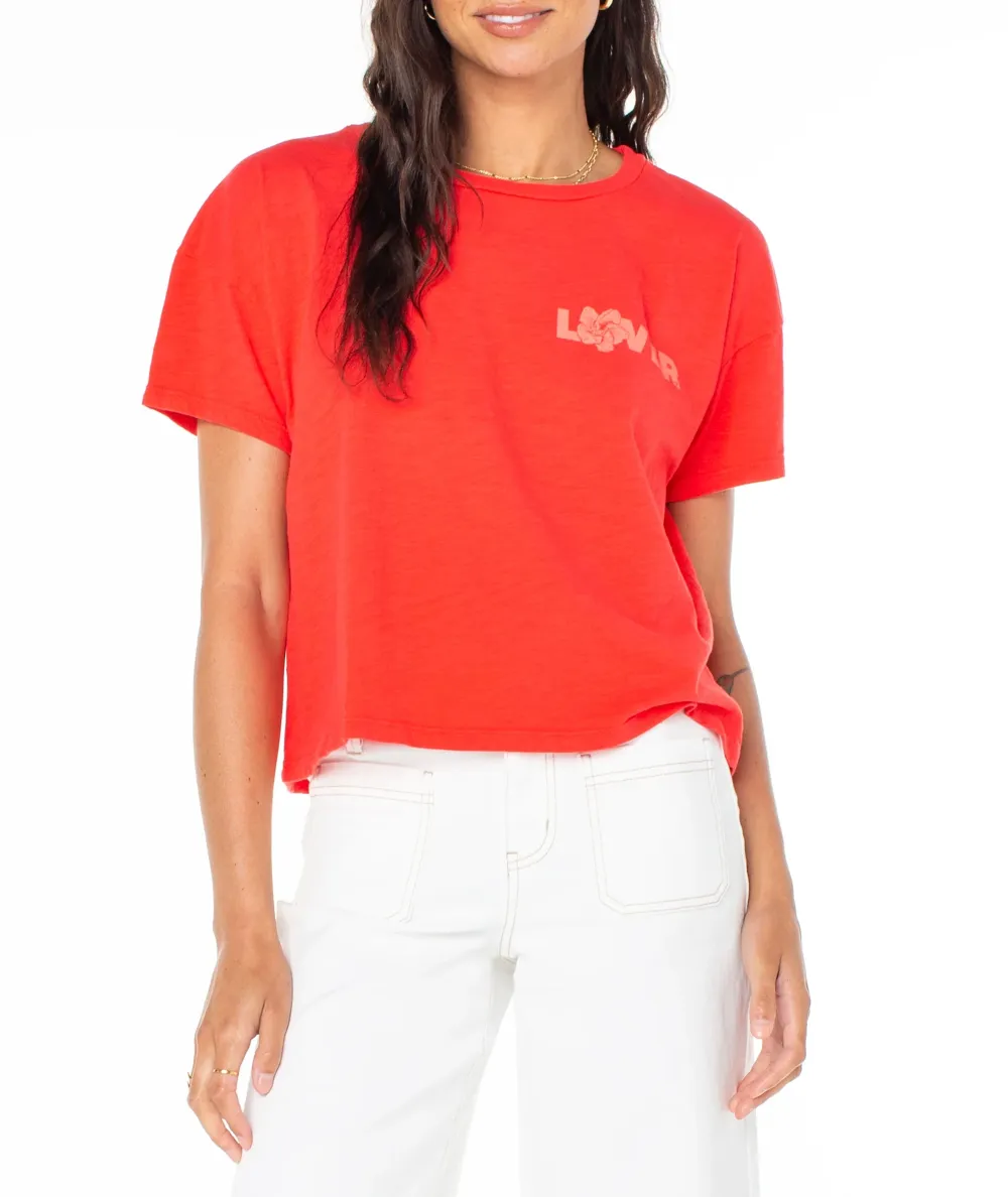 Red Hibiscus Flower Printed T-Shirt