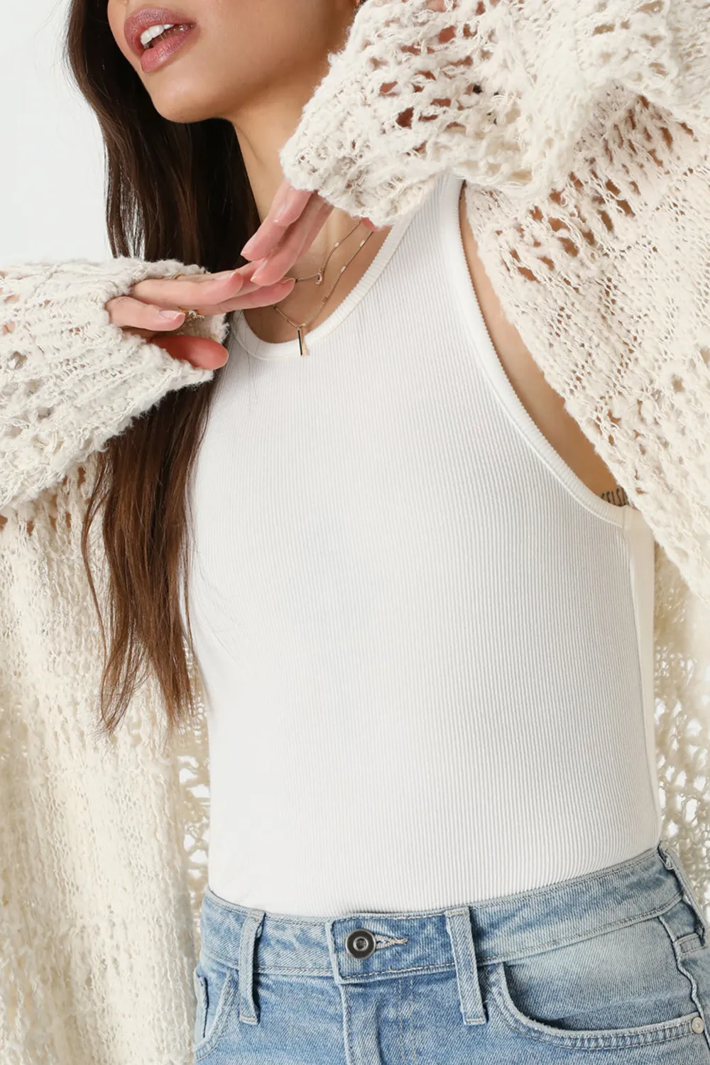 Open Knit Longline Cardigan