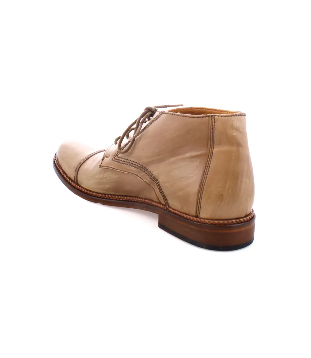 Lace-Up Cap Toe Leather Rugged Ankle Boots