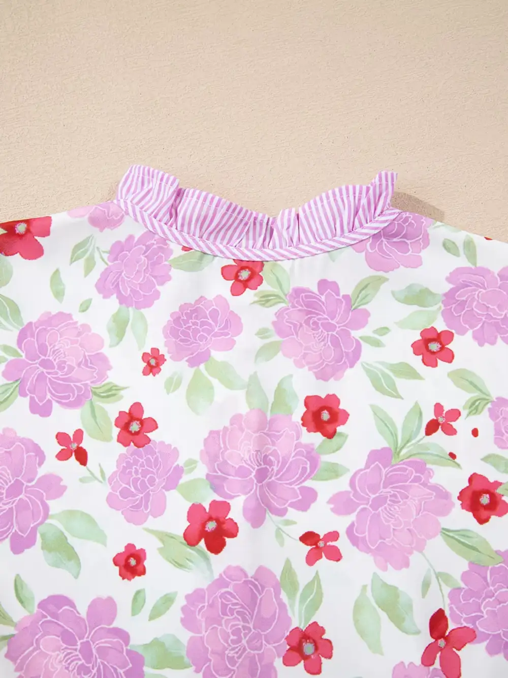 Floral Striped Ruffle Mini Dress