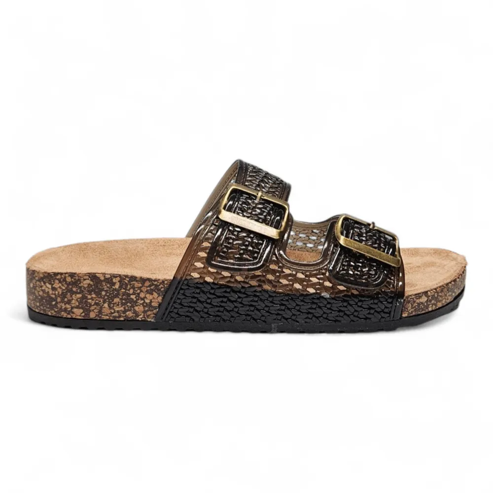 Mylove Jelly Double Buckle Band Footbed Sandals