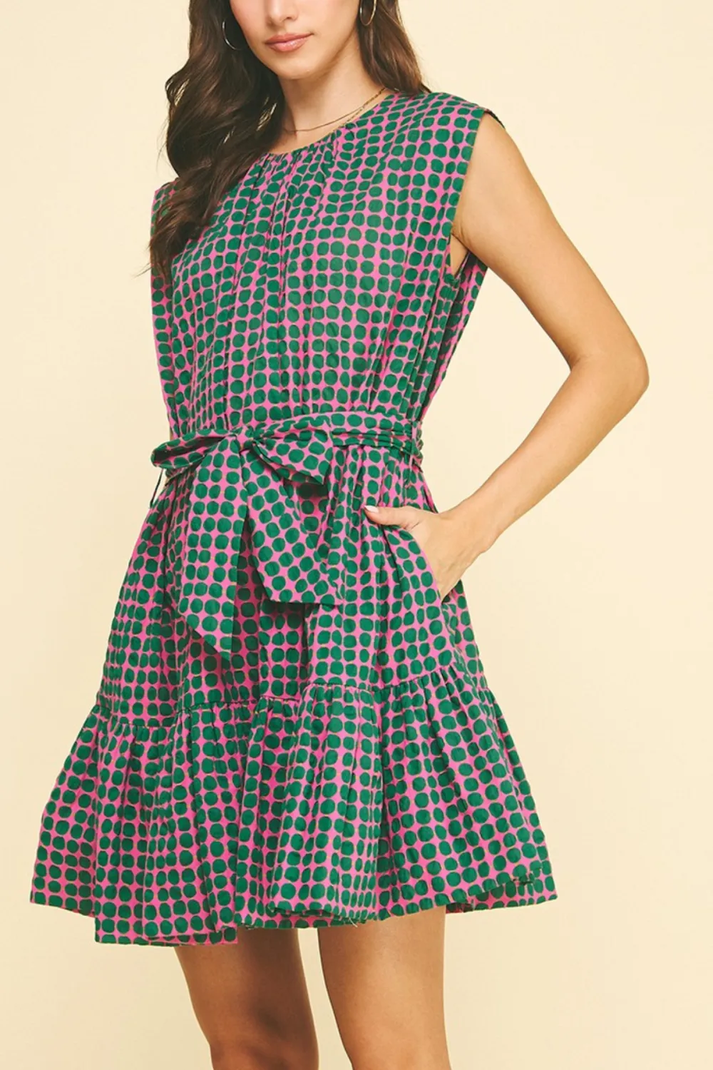 Polka Dot Tiered Mini Dress