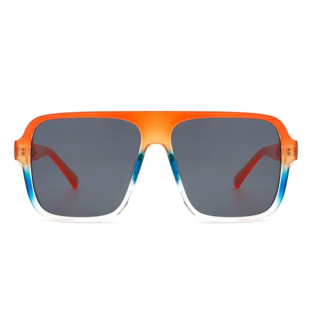 Matte Square Flat Top Frame Sunglasses
