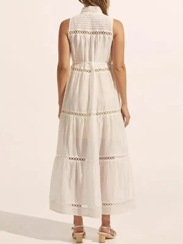 Layered Detail Sleeveless Midi Dress