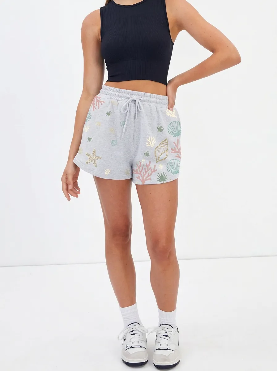 Women's Sierra Coastal Seashell Starfish Printed Shorts
