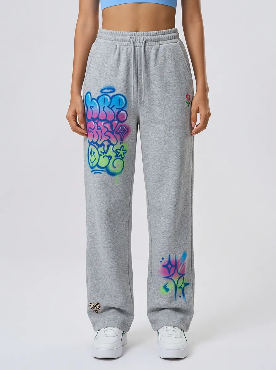 Unisex Statement Streetwear Graffiti Star Sweatpants