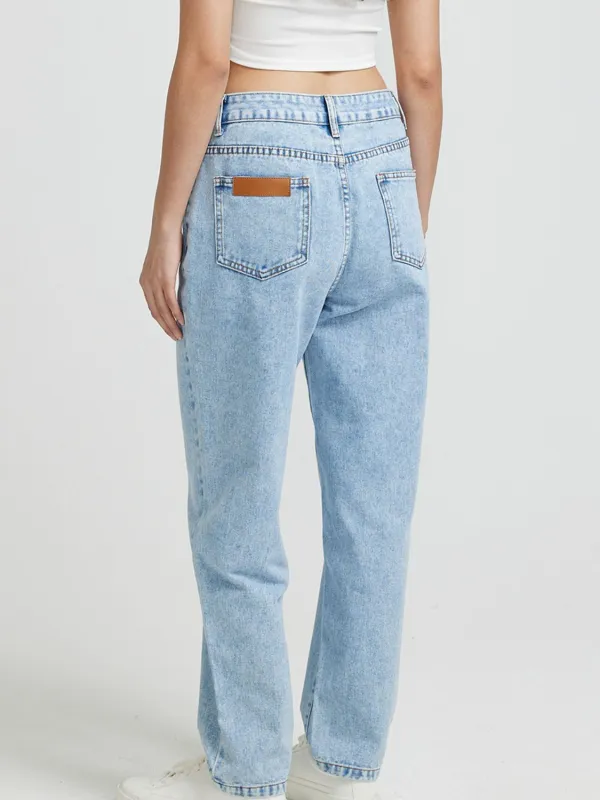 Casual Straight Leg Denim Jeans