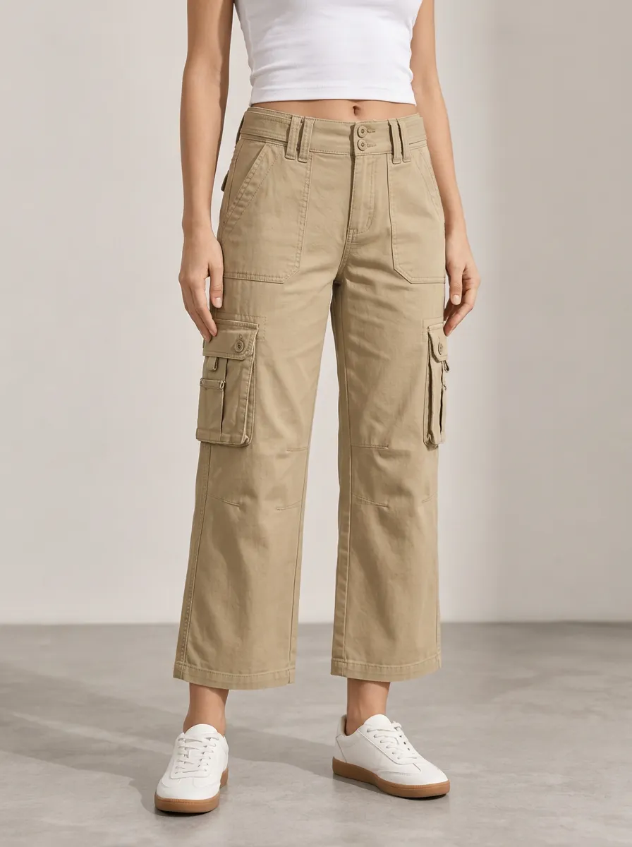 Women's Cargo Effortless Multi-Pocket Capri Pants
