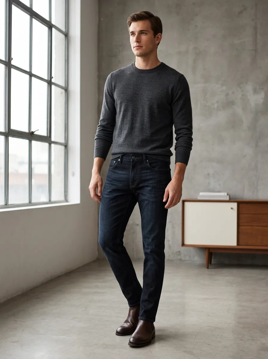 Men's Denim Denim Detail Slim Fit Jeans
