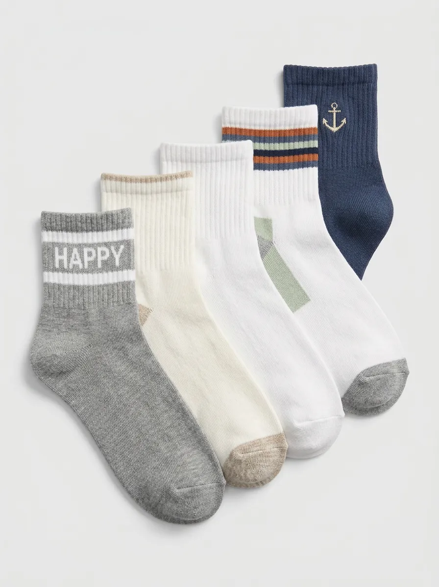 Casual Men's Four-Pair Long Socks