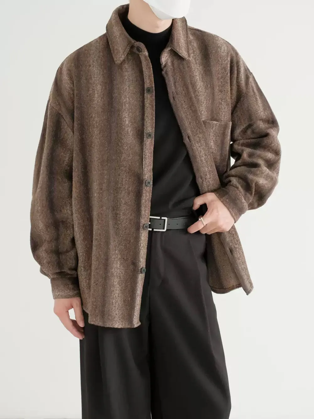 Woolen Stripe Textured Shirt
