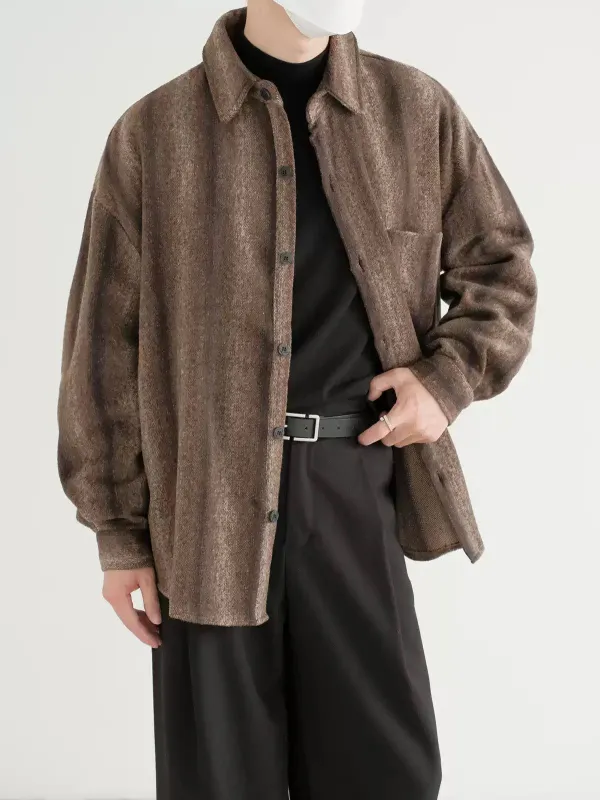 Woolen Stripe Textured Shirt