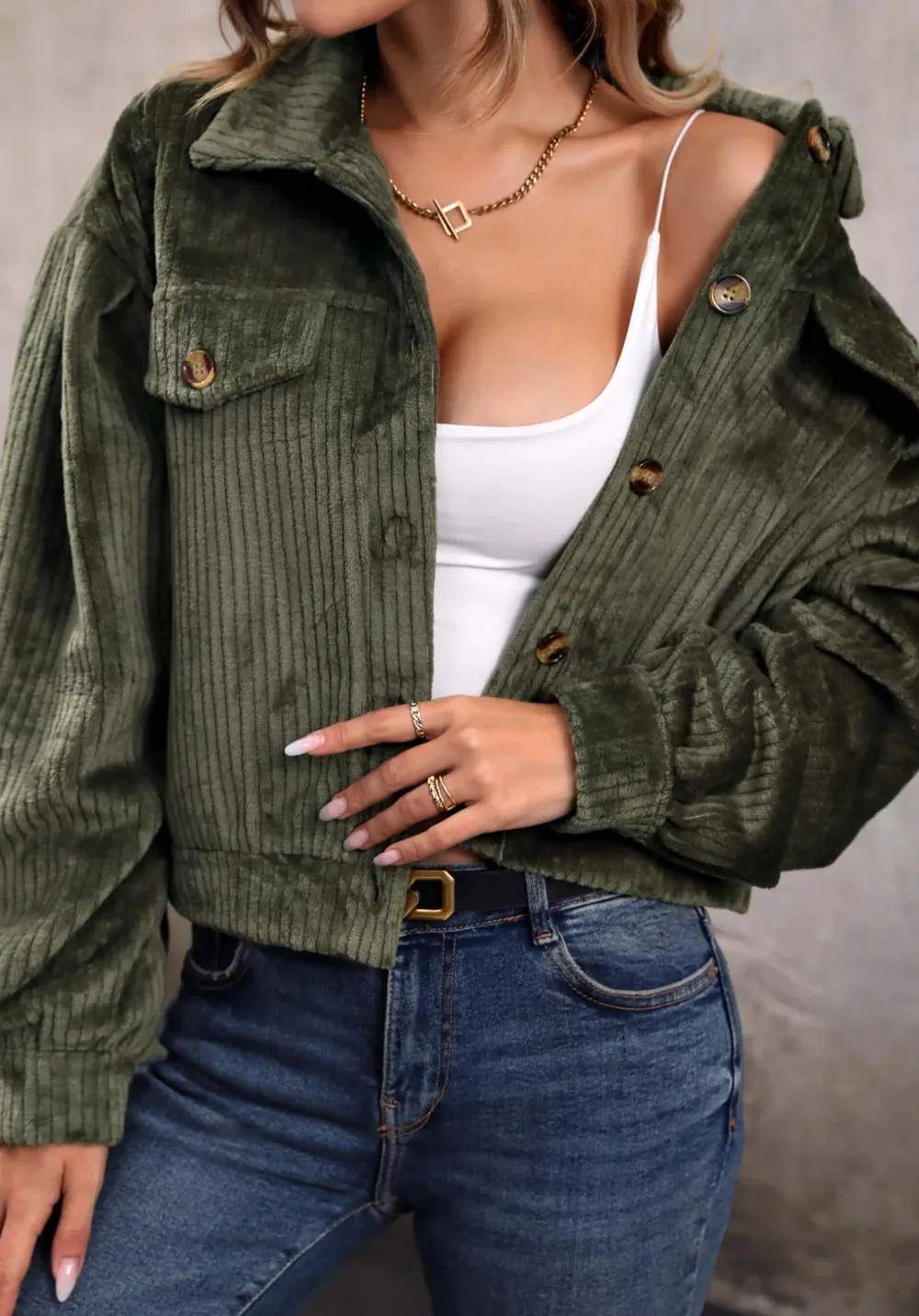 Corduroy Cropped Shacket