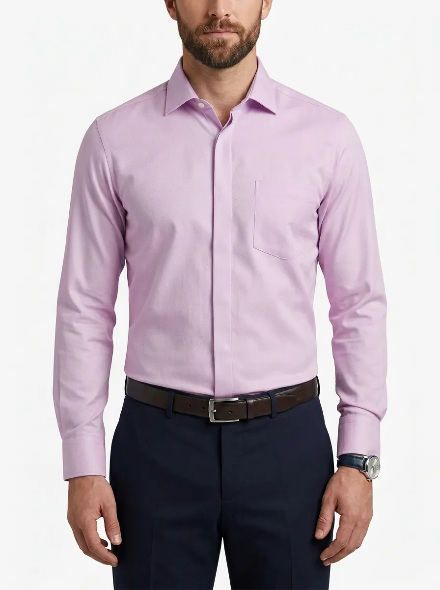 Men's Structured Solid Dress Shirt