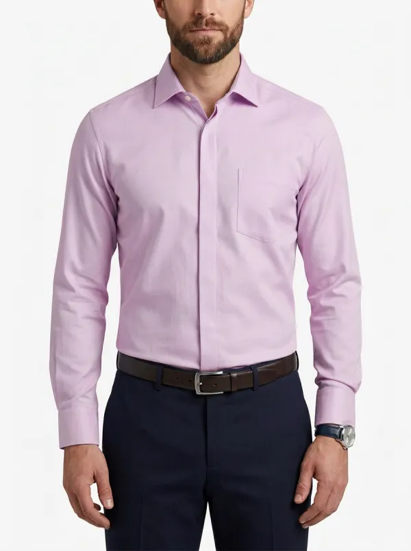 Men's Structured Solid Dress Shirt