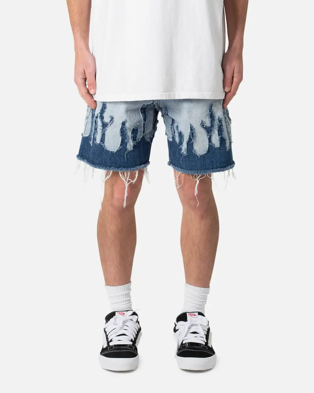 Modern Relaxed Script Denim Shorts