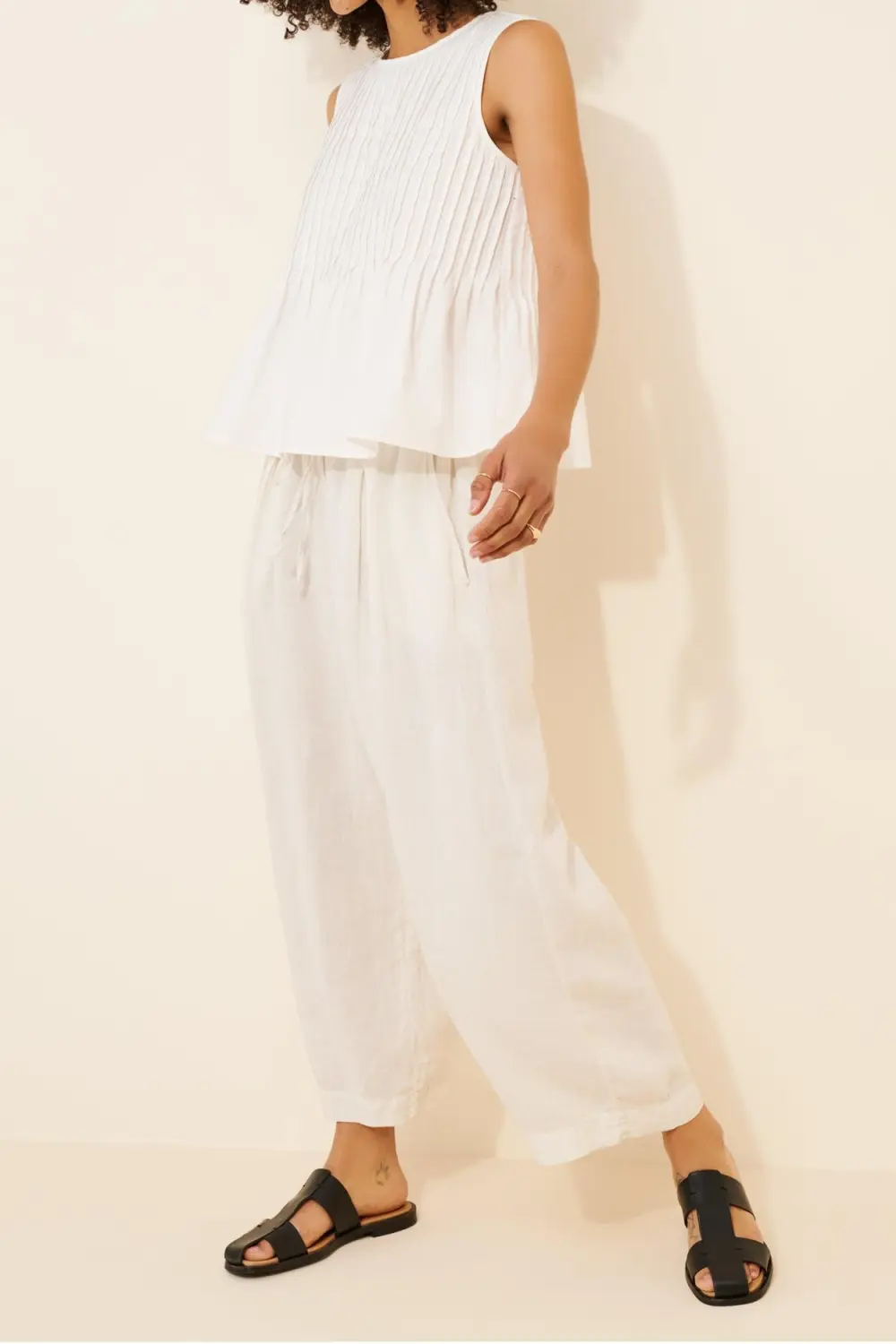 Pleated Poplin Top
